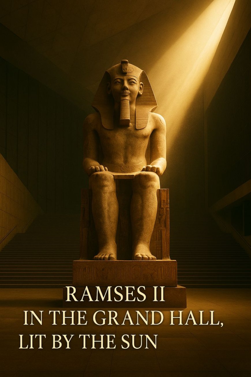 Ramses II in the Grand Hall, Lit by the Sun of Abu Simbel